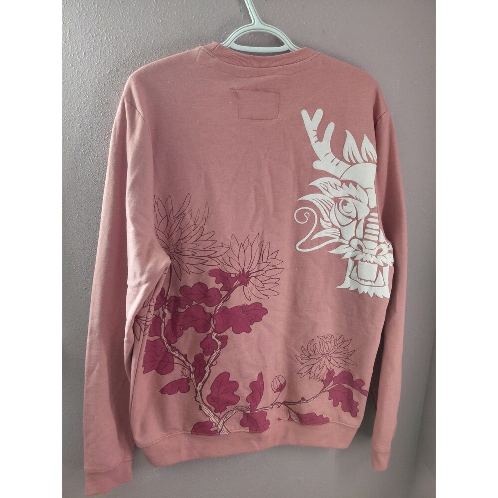 NWT BLIND ROOSTER Asian Ruthless Dragon Sweatshirt Dusty Pink Size Large - Picture 7 of 9